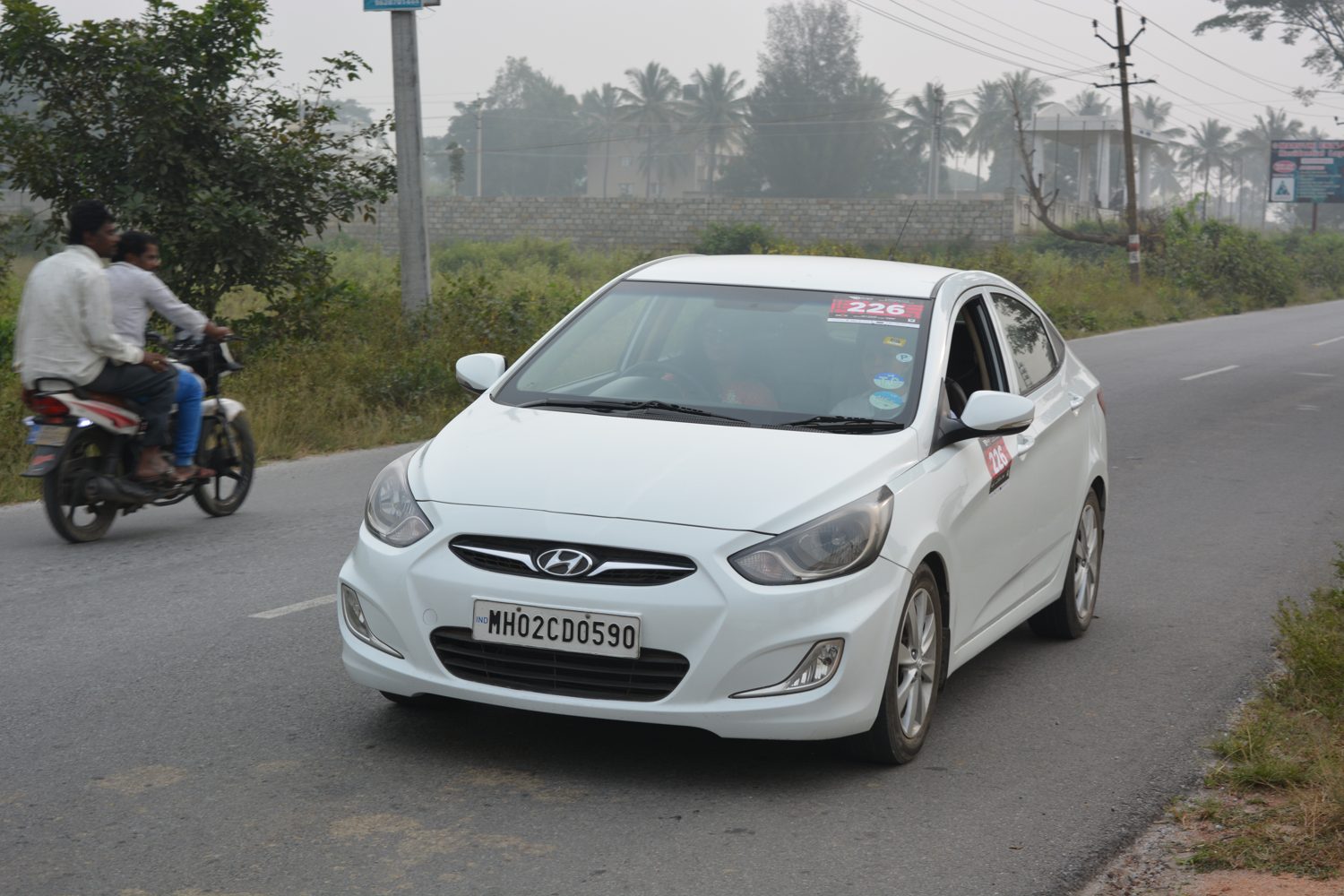 Rally car on the road, V3 Coorg