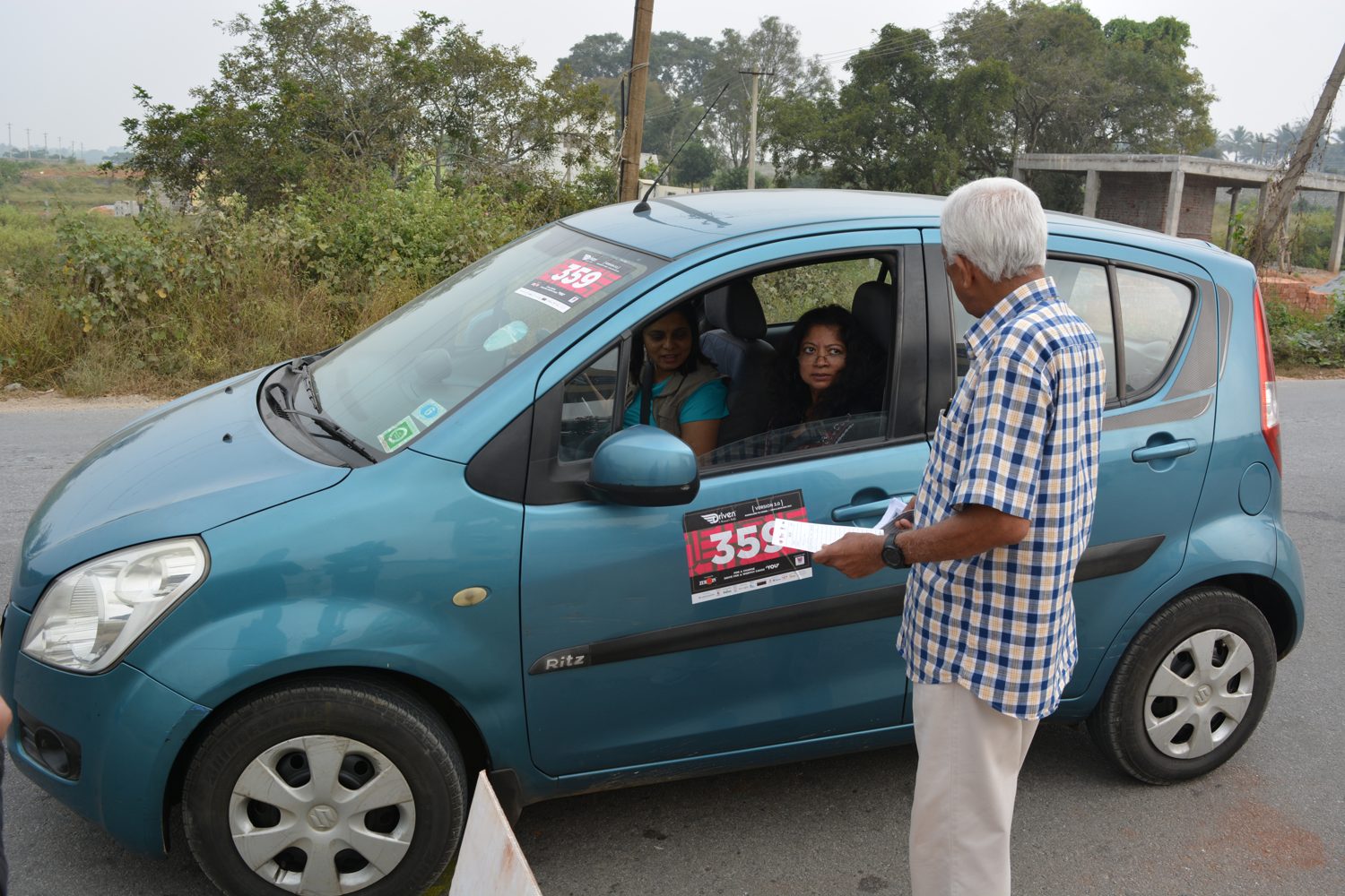 Women at a checkpoint