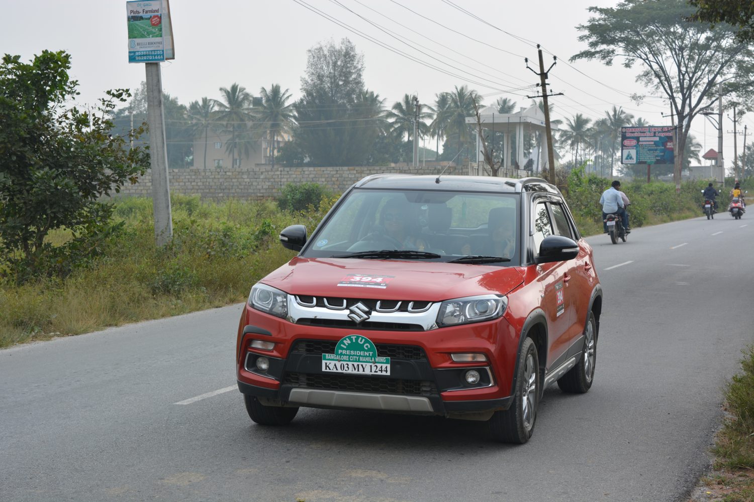 Rally car on the open road